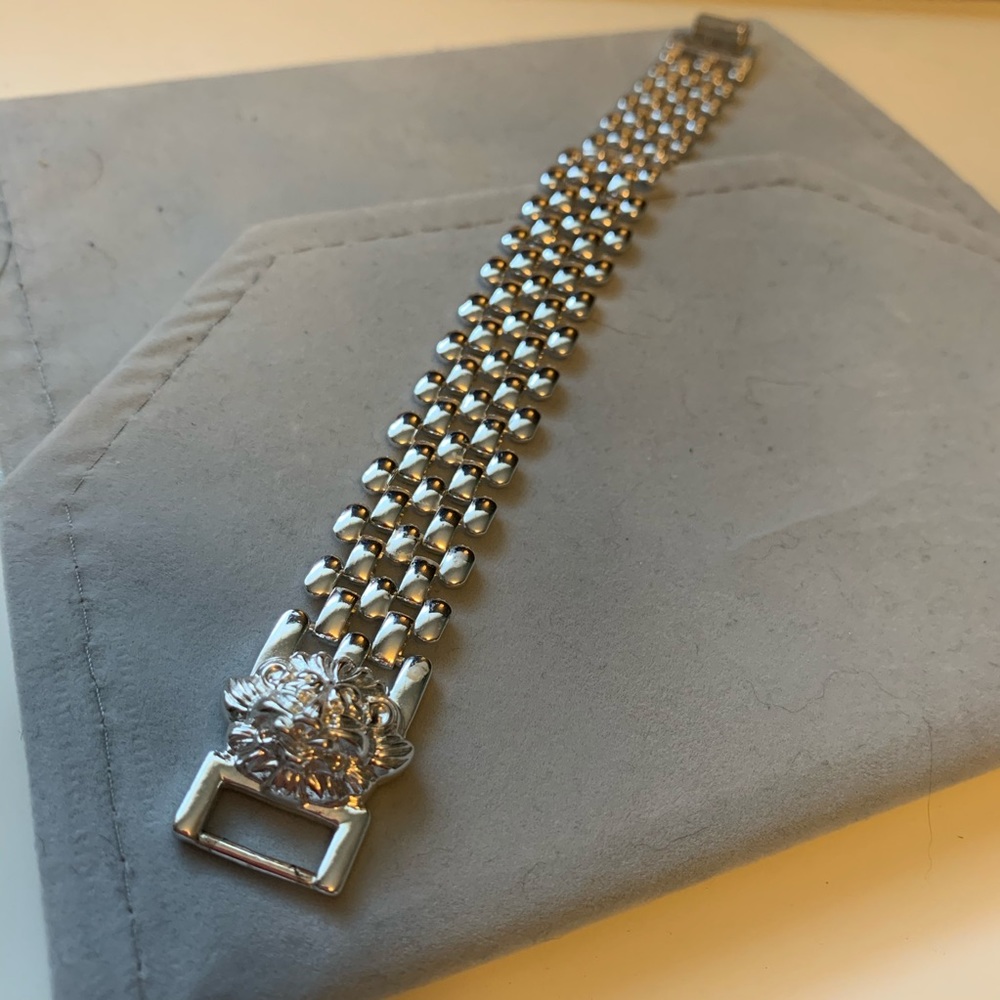 Anne Klein silver signature logo / link bracelet